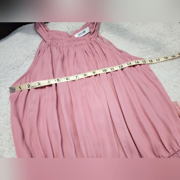 DO+BE high neck silky pink dress. NWOT Elastic waist, tie down the sides - Picture 9 of 11
